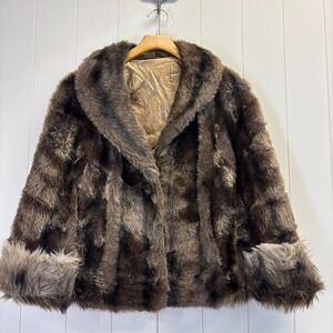 VTG Regina Glenara by Glenoit Womens 60s 70s Glam Faux Fur Cape Stole Size OS
